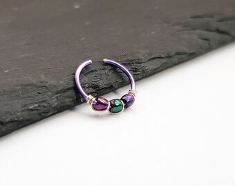 Colorful Faux Daith Ring - Faux Daith Earring - Daith Ring - Faux Piercing - No Piercing Jewelry - 8mm Daith Ring