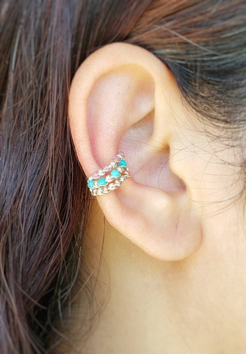 Conch Ear Cuff No Piercing Ear Cuff Hoop Ear Cuff Set image 1