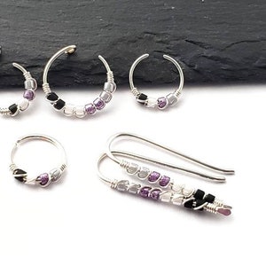 Demisexual Pride Jewelry - Pride Jewelry - Faux Piercing - Nose Ring - Ear Crawler Earrings - LBGTQ+ Pride