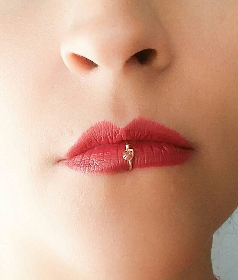 10mm Lip Ring Faux Lip Ring Lip Piercing Clip On Lip Ring Fake Lip Piercing No Piercing Jewelry 10mm Ring image 1