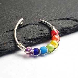 LBGTQ Pride Gay Pride No Piercing Rainbow Ear Cuff Pride Ear Cuff Gay Pride Ear Cuff Hoop Ear Cuff Gay Pride Jewelry image 2