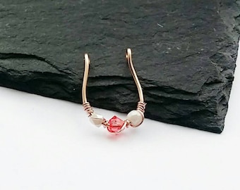 Rose Gold Septum Ring - Clip On Septum - 10mm Fake Septum Ring
