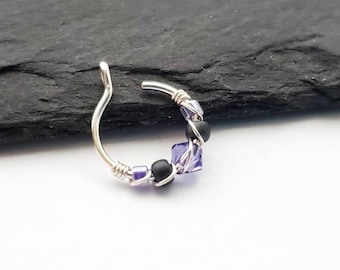 Näsring - Näsring - Klipp på näsring - Fejkpiercing - Näsmanschett utan piercing - 8 mm näsring