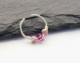 Lila Fake Daith Ring - Faux Daith örhänge - Daith Ring - Faux Piercing - Daith Piercing - Inga piercing smycken - 8 mm Daith Ring