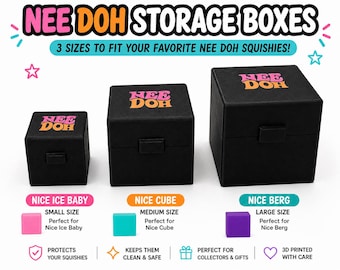 Nee Doh Storage Box – Nice Cube, Nice Berg & Nice Ice Baby Sizes – 3D Printed Squishy Holder Case – Protect Your Nee Doh!