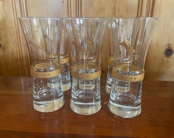 Meukow Cognac Panther Clear and Gold Drinking Glasses Set
