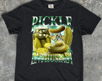 Pickle Enthusiast Vintage T-Shirt, Retro 90s Foodie Tee, Unisex Vegan Shirt