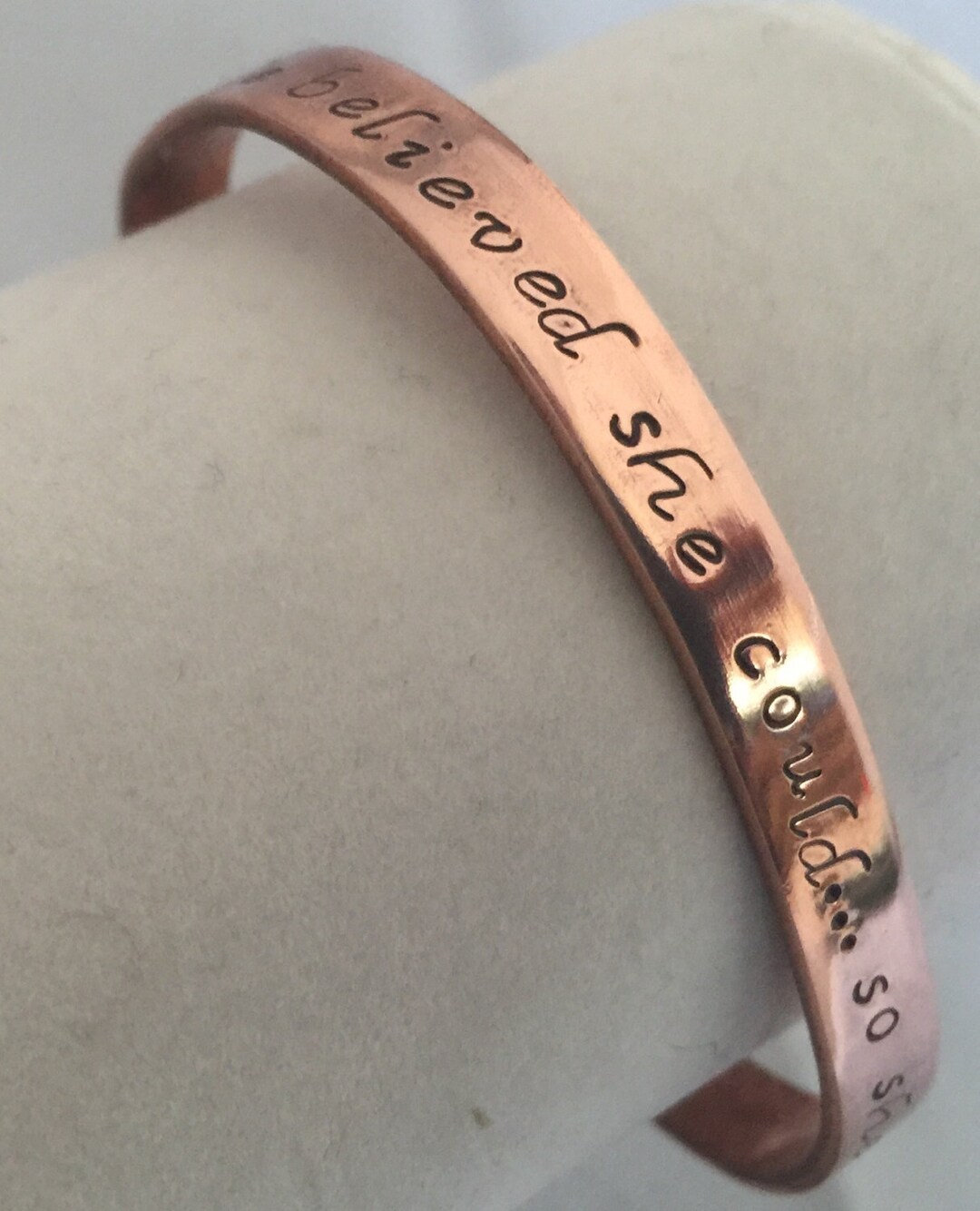Cuff Hand Stamped Bracelet She Believed She Could so She Did Copper Mother's Day Gift Etsy