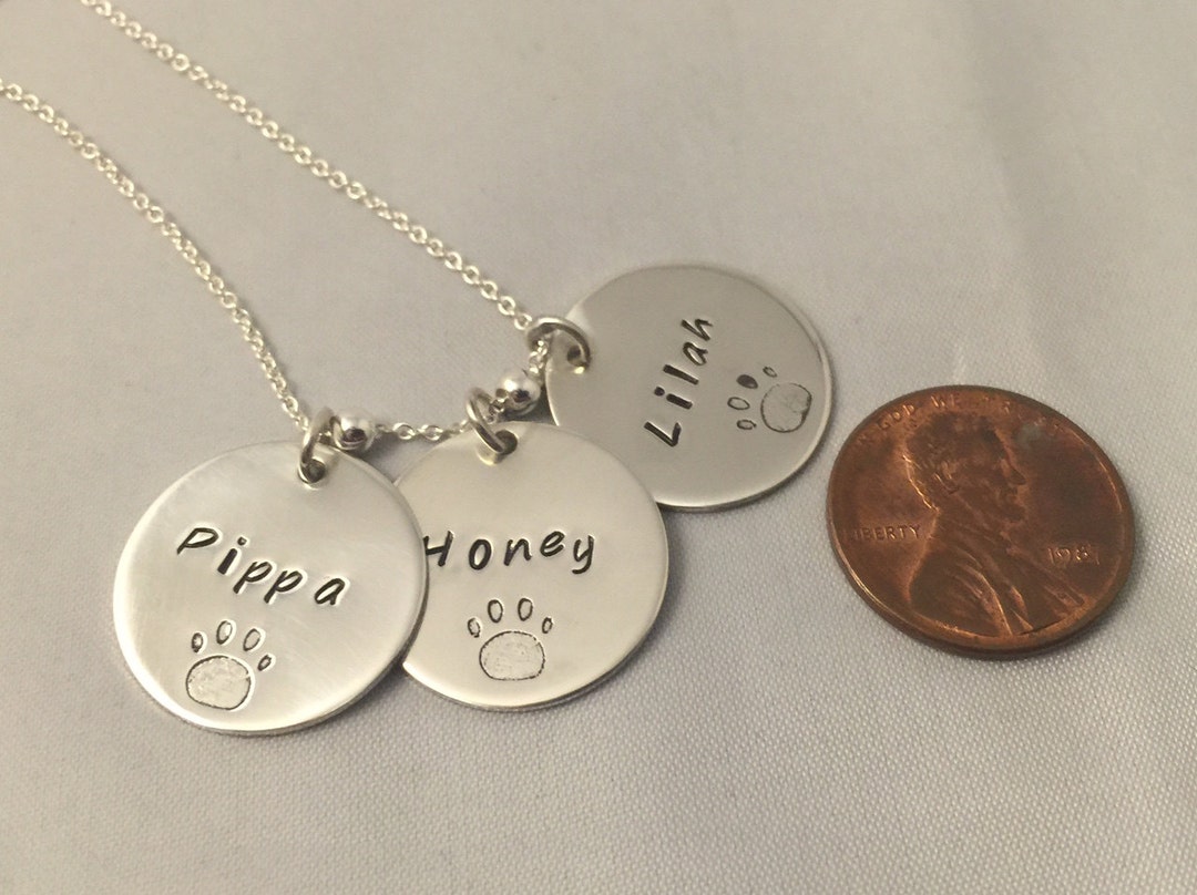 Dog Lover's Necklace With Dogs' Names - Personalized Sterling Silver ...