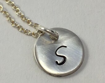 Kid's Tiny Initial Necklace - Personalized Sterling Silver - Mom Jewelry/Necklace