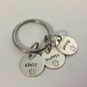 Dog/Cat Lover's Keychain Personalized Sterling Silver Hand Stamped Keychain/Jewelry image 2