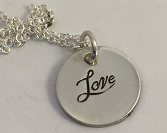 Love Necklace - Personalized Sterling Silver Necklace/Jewelry - Wedding/Anniversary Gift