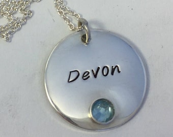 Personalized Mom Necklace/Jewelry with Child's Name and Birthstone - Personalized Sterling Silver - Mother's Day Gift