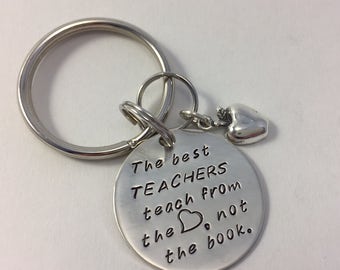 Teacher Personalized Keychain/Unique Gift for Teacher - Sterling Silver