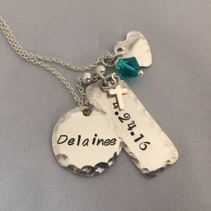 Confirmation/Baptism/Graduation Necklace - Personalized Sterling Silver with Name and Cross