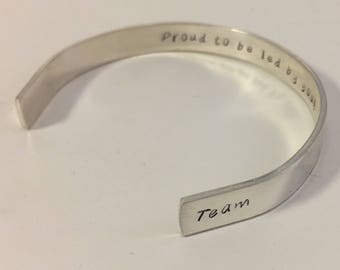 Team Leader Cuff Bracelet - Sterling Silver - Teacher/Coach Gift