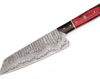 13”Handmade Damascus Chef Knife Hand Forged Japanese Bunka Kitchen Knife Butcher