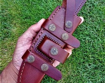 Custom Handmade 8”Fixed Blade Knife Leather Sheath Scout Holster Knife Sheath