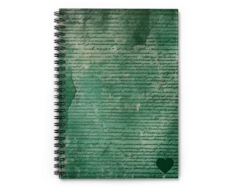 グリーンスクリプトの美しいノート、スパイラルジャーナル、6x8罫線入り、お母さんへのギフト、母の日ギフト、彼女への記念日ギフト