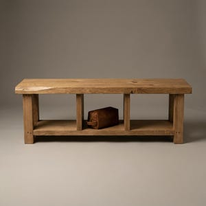Banco zapatero rústico de madera con espacio de almacenamiento - Organizador de zapatos para recibidor estilo casa de campo - Banco para sentarse - Banco para el pie de la cama en el vestíbulo (tamaño personalizado) imagen 8