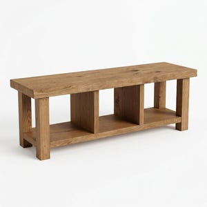 Banco zapatero rústico de madera con espacio de almacenamiento - Organizador de zapatos para recibidor estilo casa de campo - Banco para sentarse - Banco para el pie de la cama en el vestíbulo (tamaño personalizado) imagen 4