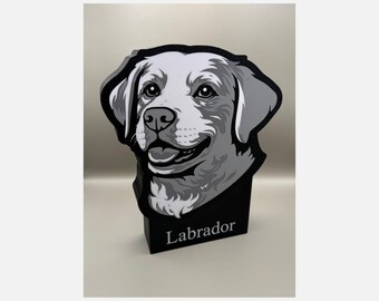 Caja de luz personalizada de labrador / Luz nocturna personalizada de perro