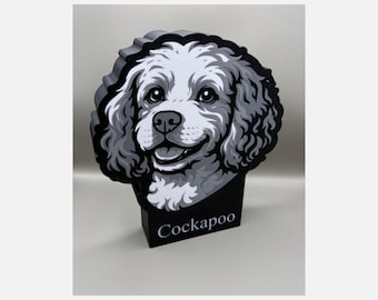 Caja de luz personalizada para cockapoo / Luz nocturna personalizada para perro
