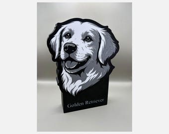 Caja de luz personalizada con diseño de golden retriever / Luz nocturna personalizada para perro