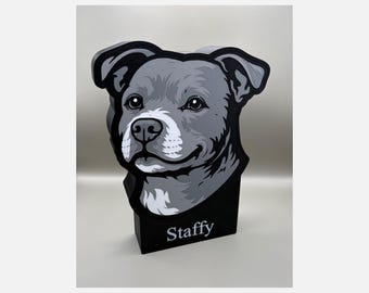 Caja de luz personalizada de Staffordshire Bull Terrier (Staffy) / Luz nocturna personalizada para perro