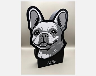 Caja de luz personalizada con diseño de bulldog francés (Frenchie) / Luz nocturna personalizada para perro