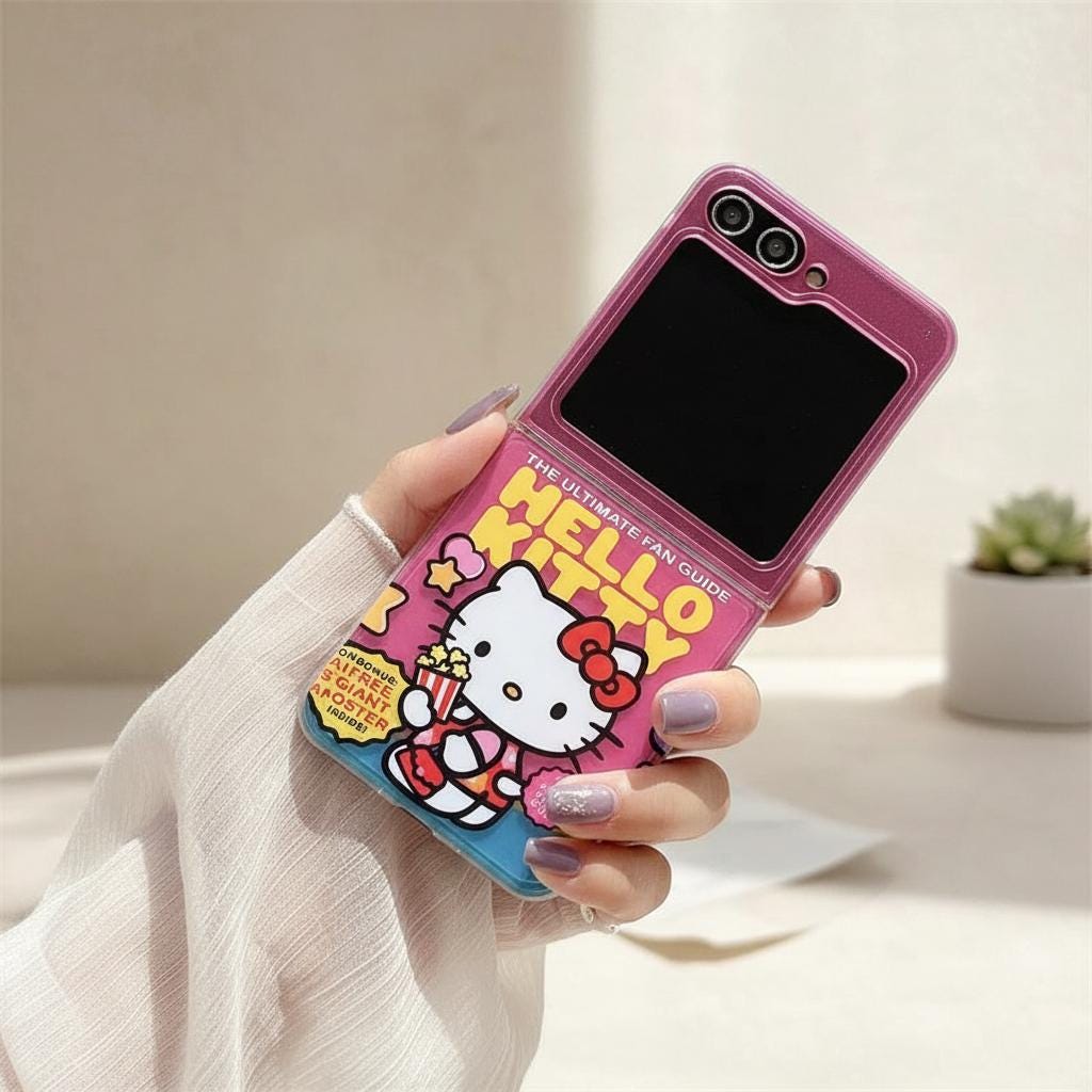 Hello Kitty Z Flip Case Kawaii Samsung Cover With Lanyard - Etsy