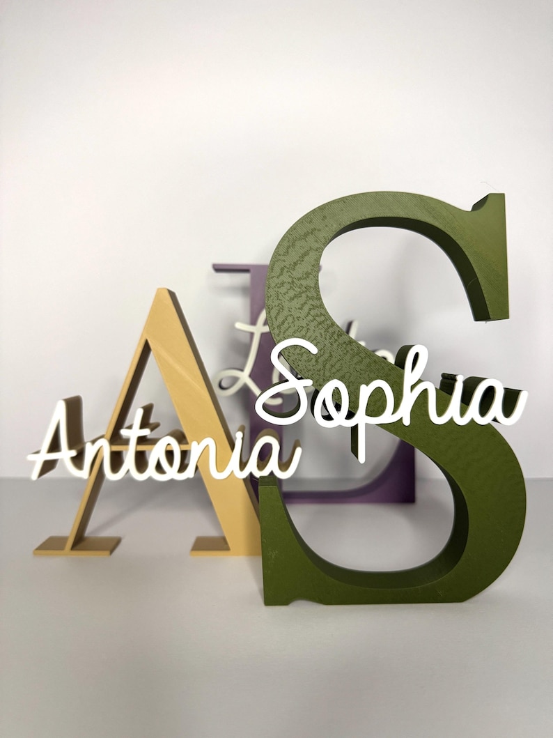 Name Initial Stand 3D Printed Name Display Stand - Etsy