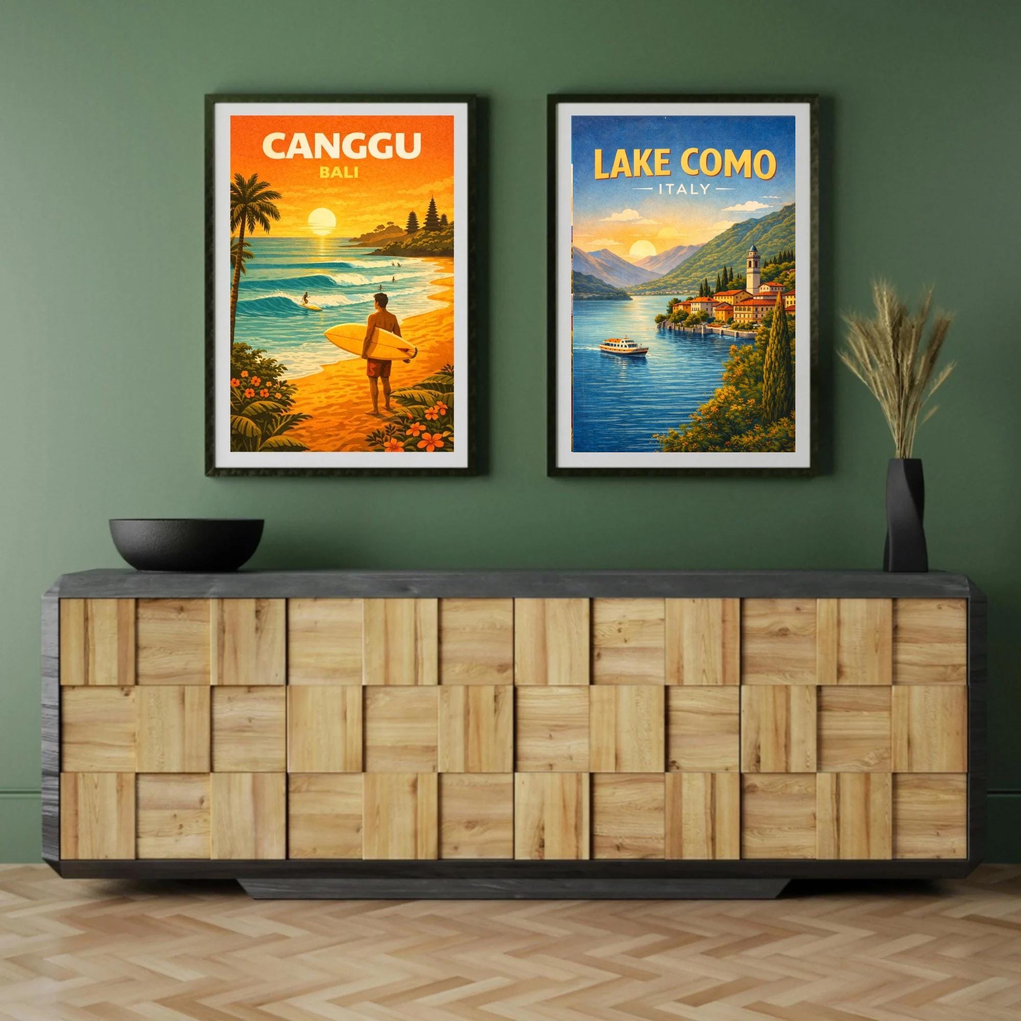 Lake Como Italy Travel Poster Print | Vintage Italian Wall Art | Lake ...