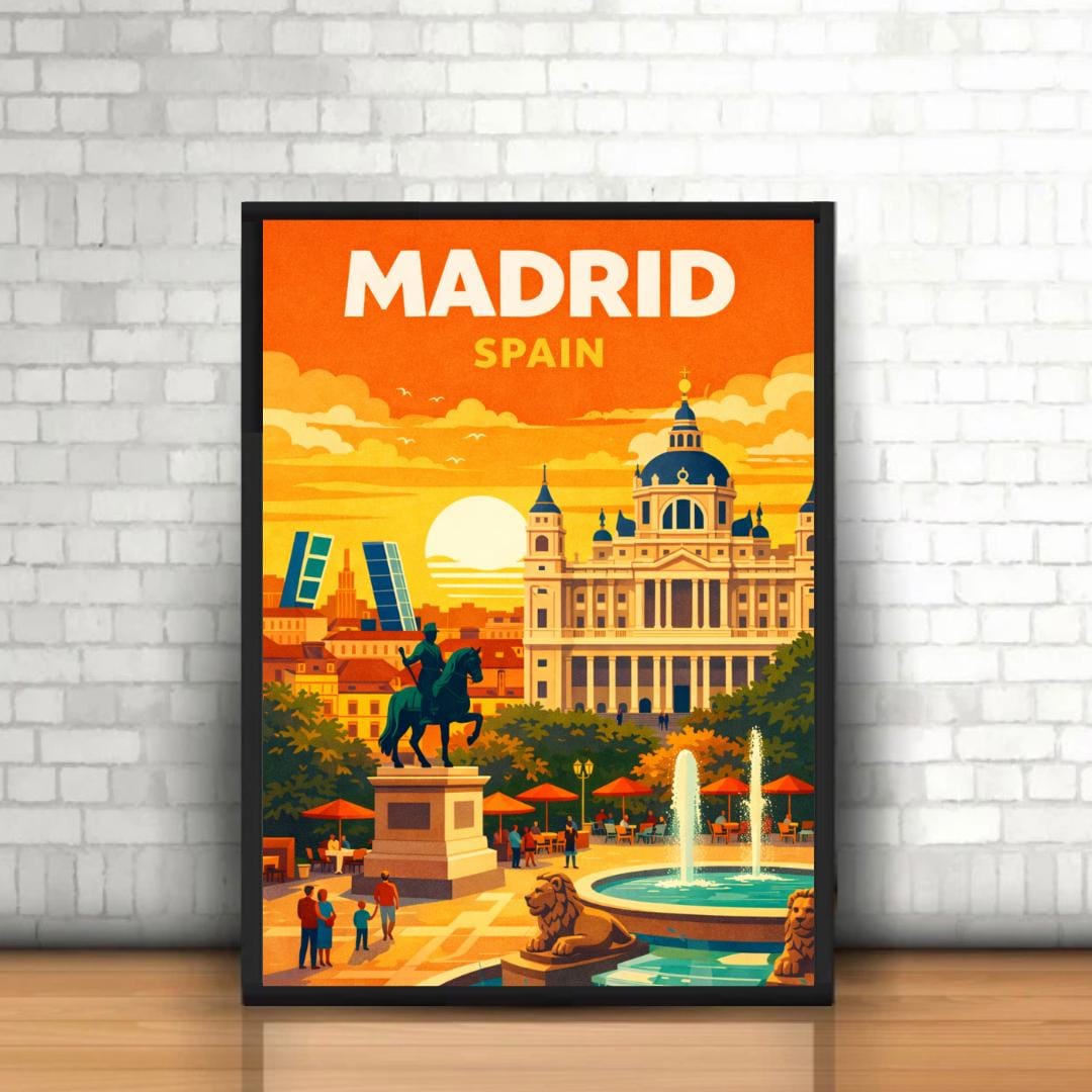 Madrid Spain City Poster | Minimalist Travel Wall Art Print - Etsy
