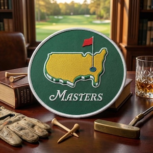 Masters Golf Tournament Embroidered Patch, USA Map Golfer Sports Decal (Iron On/Sew On)