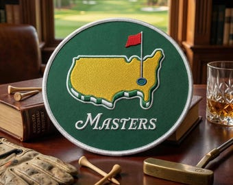 Masters Golf Tournament Embroidered Patch, USA Map Golfer Sports Decal (Iron On/Sew On)