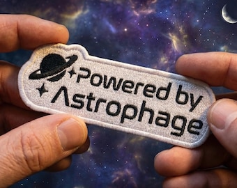 Powered by Astrophage Embroidered Patch, Project Hail Mary Sci-Fi Iron On (3-9 Inches)