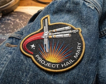 Hail Mary Mission Embroidered Patch – Space Adventure Iron-On Applique for Jackets, Bags & Backpacks