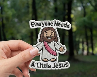 Embroidered Jesus Patch, Christian Faith Iron On Badge (3-9 Inches)