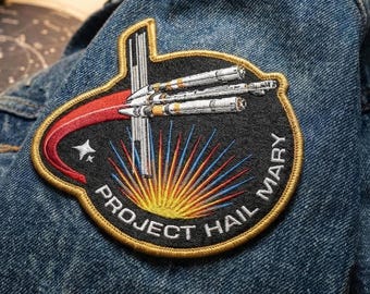 Hail Mary Mission Embroidered Patch – Space Adventure Iron-On Applique for Jackets, Bags & Backpacks