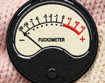 Fuckometer Embroidered Patch, Funny Sarcastic Meme Iron On Sew On Applique, Adult Humor Badge Gift