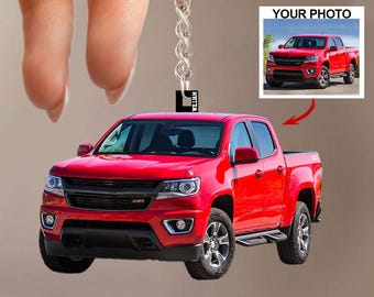 Personalized Pickup Truck Keychain, Custom Photo Charm, Off Road Lover Gift