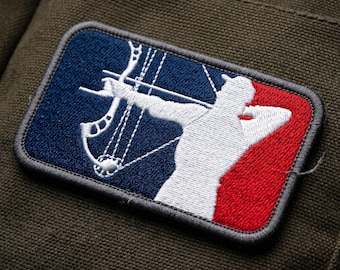 Bow Hunting League Embroidered Patch, Archery Club Iron On Sew On Applique, Outdoor Sports Badge, Hunter Gift for Jacket Backpack