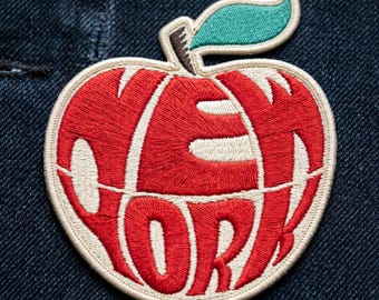 New York Big Apple Embroidered Patch, USA Travel Iron On Applique