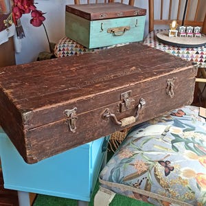 Antique wooden suitcase
