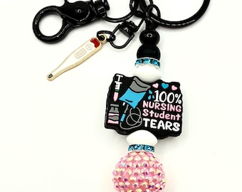 100% Nursing Student Tears Keychain