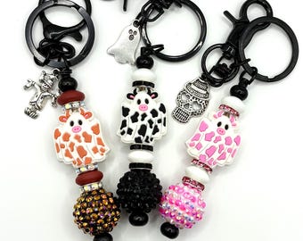 Spooky Ghost Cow Keychain