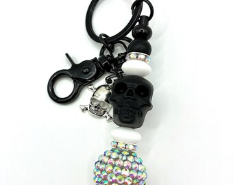 Black Skull Keychain