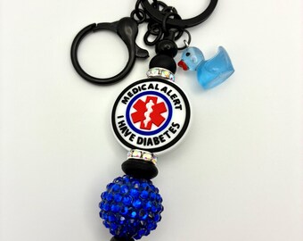 Medical Alert Diabetes Keychain