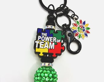 The Power of A Team (Autisim Awareness Keychain)